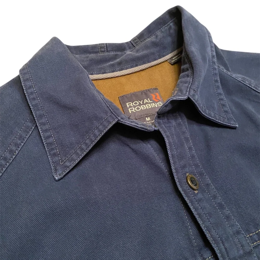 Royal Robbins mens Cotton Twill button up shirt Navy Medium - Picture 6 of 7